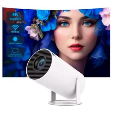 Imagem de Mini Projetor Portatil 5g Wifi 6 Bluetooth 5.0 Android 11 Projetor 4K 1080P Full HD Suporte 8000 Lumens Projeta até 130 polegadas, Ajustável até 180º Graus, Para Celular, HDMI