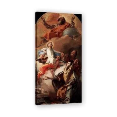 Imagem de St. Anne's Vision Giovanni Battista Tiepolo Impressão em tela – Obra-prima rococó barroca, pintura escolar de Veneza, pintura a óleo decorativa para galeria doméstica 50 x 100 cm
