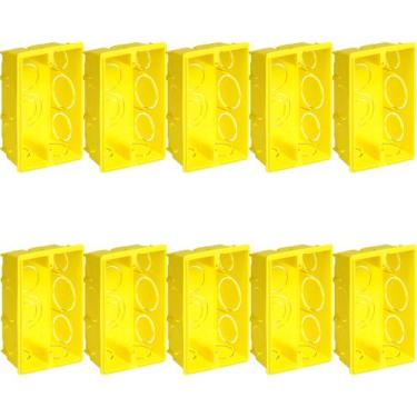 Imagem de 10 caixa de luz amarela 4x2 krona caixinha para tomada