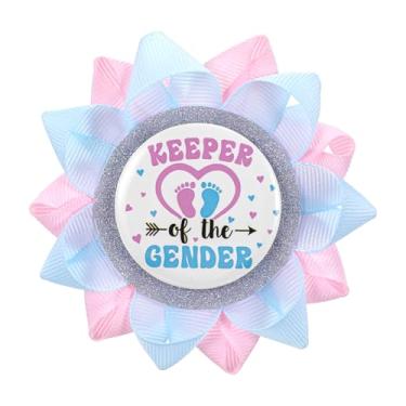 Imagem de Guardião do broche de gênero, broches de revelação de gênero menino ou menina, decorações de revelação de gêneros de bebê, alfinetes de botão de equipe menino menina para lembrancinhas de festa de chá