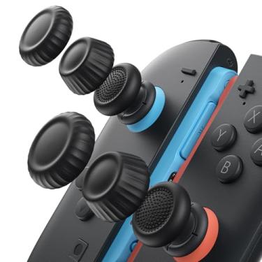 Imagem de JSAUX Protetores De Polegar Projetados Compatível com Nintendo Switch 2 (2025), Capas Protetoras, Design Ergonômico, Aderência Aprimorada Jogos, para Capa Joystick JoyCon - Preta, 3 pares (6 peças)