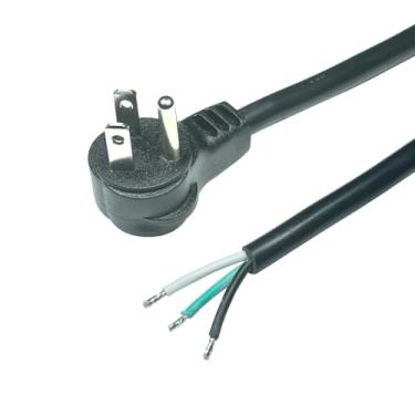 Imagem de FILSHU Cabo De Alimentação Substituição Com Plugue Plano, 10 Pés, Calibre 16, 13 Amperes, Preto, 16/3 Sjfw, Fonte Resistente Para Aparelho Ca Universal