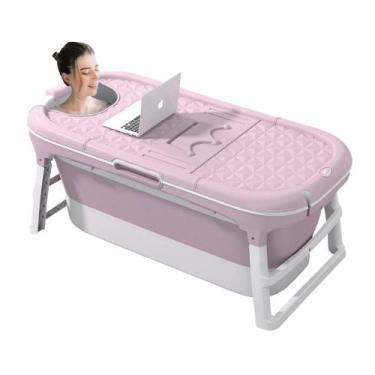 Imagem de Banheira Ofurô Dobrável Portátil Adulto 128 Cm Vg+ - VG PLUS, ROSA
