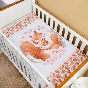 Imagem de Edredom Bebê Menina Mamãe Esquilo para Berço Padrão Infantil 1,45M - A