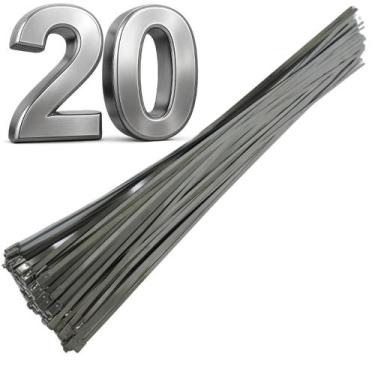 Imagem de Abraçadeira Aço Inox 304 8mm x 500 mm Cinta Metal Inoxidavel Zip Tie L