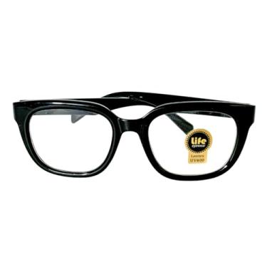 Imagem de Armação Óculos Grau p/Perto Retangular Gatinho Preto Para Leitura (+3.25)