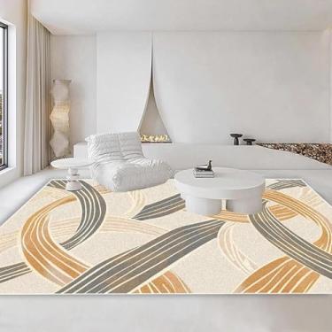 Imagem de Tapete geométrico moderno para sala de estar, decoração de área grande, tapete de cabeceira de pelúcia (3,2 x 6,5 pés (100 x 200 cm) / JH016-Flannel-6)