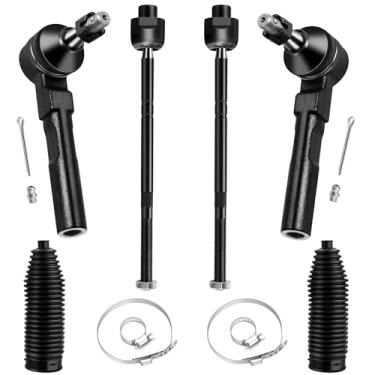 Imagem de Kit de terminais de direção dianteiros 2WD para Chevrolet Silverado 1500 e GMC Sierra 1500 1999 2000 2001 2002 2003 2004 2005 2006, 4 terminais de direção interna e externa 2 botas, ES3492 EV370-6