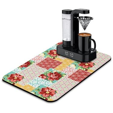 Imagem de Safarsa Tapetes Para Balcão De Café, Acessórios Bancada, Absorventes, Esconder Manchas, Com Fundo Borracha, Secar Pratos, Almofada Drenagem Bancada Cozinha, Decoração Presente (24 X 16 Pol.)