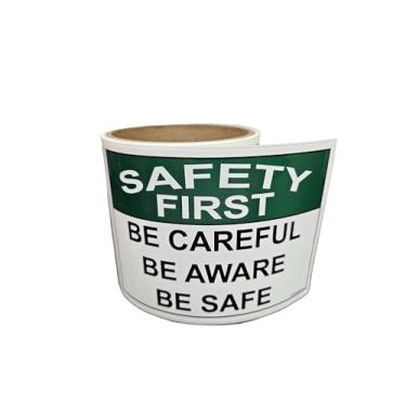 Imagem de Be Careful Aware & Safe Safety First Labels, OSHA Safety Labels, 9,5 x 12,8 cm, 25 etiquetas por rolo, use equipamento de proteção individual e equipamento de segurança, pôsteres de segurança, placas