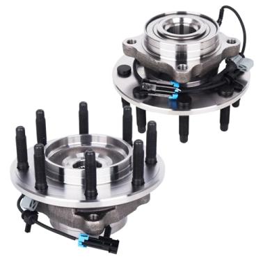 Imagem de Autoround 515098 [2-Pack] Rolamento Da Roda Dianteira E Conjunto De Cubo Adequado Para Chevy Silverado/Gmc Sierra 2500Hd 3500Hd, Hummer H2, Suburban/Yukon Xl 2500, 8 Lug Com Abs
