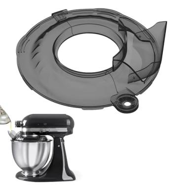 Imagem de Taladad Protetor De Vazamento Para Cabeça Inclinada Kitchenaid Aço Inoxidável 4,5-5 Qt (Somente), Escudo Segurança, Proteção Contra Respingos Tigela Batedeira, Batedeiras (Preto Transparente, Qt)