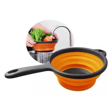 Imagem de Escorredor Retrátil Dobrável de Silicone c/ Cabo 35x20cm - Tesla Store