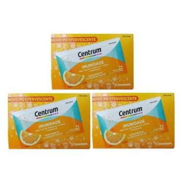 Imagem de Kit 3 Multivitamínico Centrum Imunidade Em Pó C/12 Envelopes