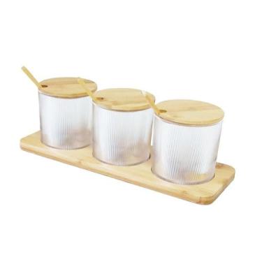 Imagem de Kit Porta Condimentos Redondo Linha Bambu Fratelli - Fratelli 