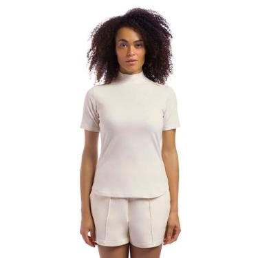 Imagem de Camiseta Olympikus Comfy Gola Alta Feminina, Bege, G