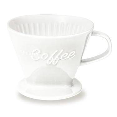 Imagem de Creano Coador de café de porcelana XXL branco – cafeteira de cerâmica – Filtro tamanho 4 – qualidade enorme e pesada 800 g – 6 cores disponíveis