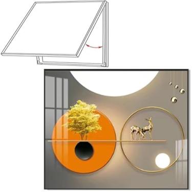 Imagem de G, 40x30cm Medidor Moderno Caixa Pintura Decorativa Design Simples Painel Elétrico Interno Caixas De Distribuição Esconder Tampa Restaurante Flip Metros Decoração, H, 70X50cm