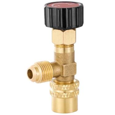 Imagem de Válvula de carregamento de refrigerante R410, válvula esférica de controle de fluxo de segurança, acessórios HVAC de baixa perda de latão para coletor CA R410, mini ferramenta de ar condicionado