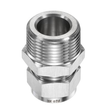 Imagem de HARFINGTON Encaixe de compressão tubo de 3/10.2 cm OD x 2.5 cm NPT rosca macho de aço inoxidável adaptador de acoplador reto tubo de compressão conector de encaixe de tubo para óleo gás água
