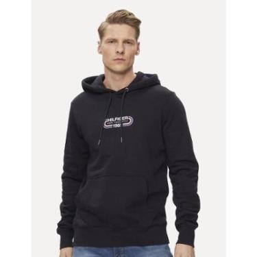 Imagem de Moletom Tommy Hilfiger Masculino Track Graphic Hoodie Azul Marinho-Masculino