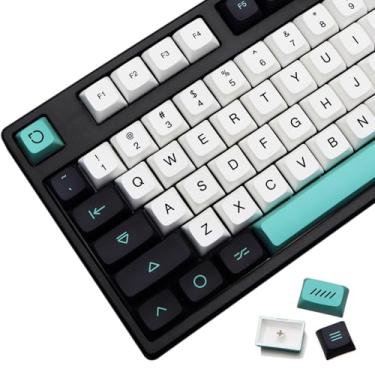 Imagem de MOLGRIA Conjunto de 129 teclas ciano claro para teclado mecânico, tampas personalizadas de teclas de perfil PBT XDA com extrator de teclas para teclado Gateron Kailh Cherry MX Switch 104/84/74/68/64