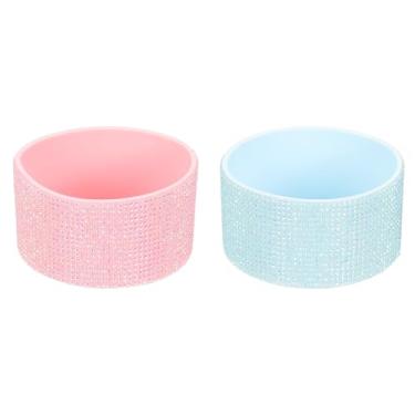 Imagem de PATIKIL Bota de silicone com glitter, 2 peças de bota protetora de garrafa de água de diamante brilhante antiderrapante acessórios para copo Stanley Tumbler 567-1,134 g com fundo de 7,4 a 7,6 cm, rosa