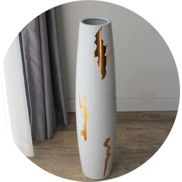 Imagem de Vaso De Chão Grande, Vaso De Grama Dos Pampas Para Grama Dos Pampas, Vasos Altos Para Chão, Vaso Sofisticado Para Galhos Decorativos E Flores Secas, White, 70cm