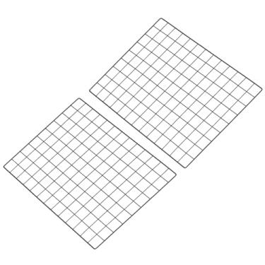 Imagem de PATIKIL Painel de grade de arame de 45,7 x 66 cm, pacote com 2 quadros de fotos para fotos, painéis de grade, organizador de pendurar para casamento, escritório em casa, preto