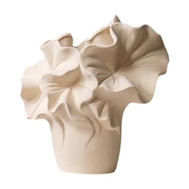 Imagem de Fenteer Vaso de cerâmica para flores, ornamento boho, vaso de plantas simples e multifuncional, arranjo floral para mesa, decoração de casa e cozinha, Style F