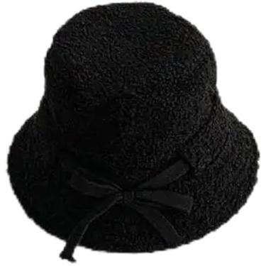 Imagem de Chapéus Bonés Skullies Gorros Gorro Inverno Bebê Menina Menino Balde Chapéu Bonito Carta Crianças Chapéu De Pescador Sólido Topo Plano Ao Ar Livre Grosso Quente Sol Cap, Black, One Size