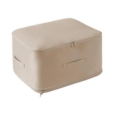 Imagem de ＫＬＫＣＭＳ Bolsa de Armazenamento para Edredons e Roupas, Ideal para Armários, Bege, Tamanho real