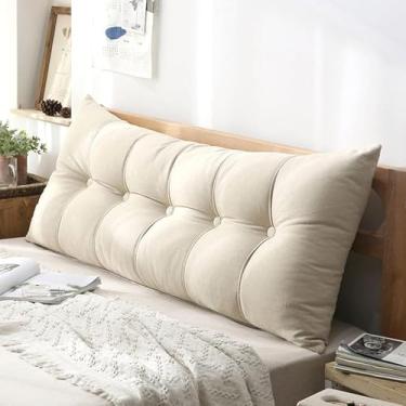 Imagem de Almofada De Cabeceira Retangular Grande, Almofada De Apoio De Cama Longa Para Leitura, Almofada Lombar Perfeita Para Cama De Dia E Beliche, Blue Gray, 120 * 60CM