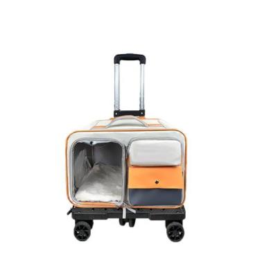 Imagem de Bolsa Mochila Transporte Pet Luxo Rodinhas Avião Cães Gatos - Ninabag