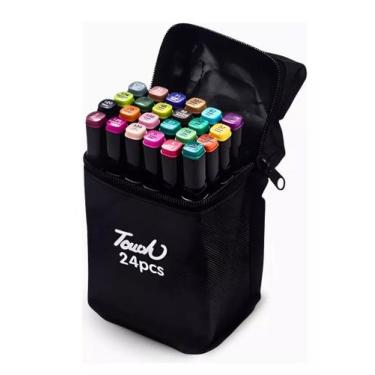 Imagem de Caneta Permanente Touch Ponta Dupla E Bolsa 24 Cores - Suprinform