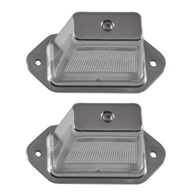 Imagem de PLACA DE LICENÇA PESADAS 6 LED LUZ DE BARCO TRAILER RV TRUCK ATV - CROMADO - Qtd. 2