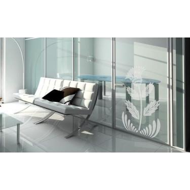 Imagem de Adesivo de Jateado Floral para Vidro Janela espelho Box - Gaudesivos