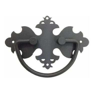 Imagem de Puxador Colonial Alça De Baú Móveis Alça Caixão Preto Fosco