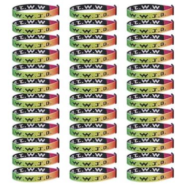 Imagem de Pmormyy Pacote de pulseiras WWJD 36 peças para mulheres e homens, pulseiras de Jesus Cristão Presentes a granel, W.W.J.D Pulseiras ajustáveis What Would Jesus Do Bracelet, Fibra de poliéster, Sem