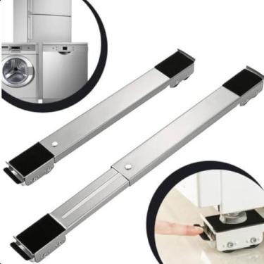Imagem de Base Suporte Ajustável para Geladeira, Máquina e Fogão com Rodinhas - 
