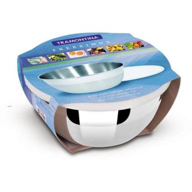 Imagem de Pote Redondo Tramontina Freezinox 20cm 2,2L, 2,19 l., Inox e Branco