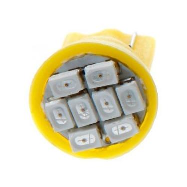 Imagem de Lâmpadas LED para luzes traseiras, luzes de freio e luzes intermitentes (T10 8 Led Amarelo,10 Unidades)