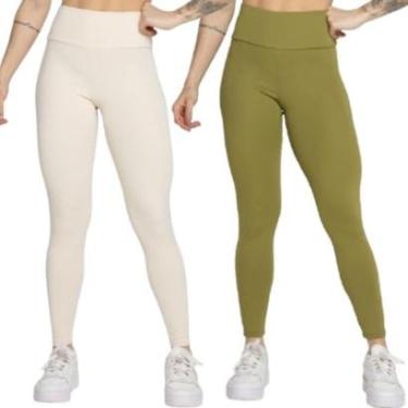 Imagem de KIT 2 Calça Legging Smart Serra e Mar Cós Alto Roupa Para Treino Academia Moda Fitness-Feminino