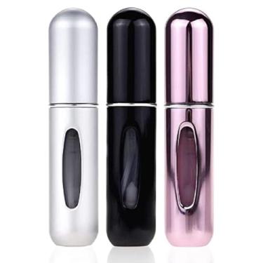 Imagem de Kit com 3 Frascos Mini Spray de Perfume Recarregável 5ml Portátil para Viagem e Bolsa