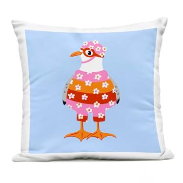 Imagem de Stupell Industries Sassy Seagull Wetsuit almofada estampada ao ar livre, 45 x 18 x 46, azul