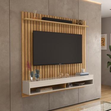 Imagem de Painel Para Tv Detroit - 1 Prateleira E Nicho Suspenso Freijó-off White - Lukaliam Móveis
