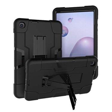 Imagem de Jaorty Capa protetora híbrida 3 em 1 [macia e dura] resistente à prova de choque antiderrapante antiarranhões para Samsung Galaxy Tab A 8.4 2020 (T307), preto/preto