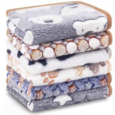 Imagem de 6 peças de forro de gaiola de porquinho-da-índia cobertores de flanela de animais pequenos tapete de dormir absorvente reutilizável para animais de estimação xixi capa de cama para cachorro gato