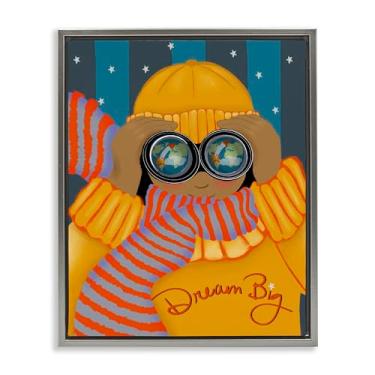 Imagem de Stupell Industries Desenho de arte de parede Dream Big with Binoculars Gray Floater Canvas por Lori Mosley, 78 x 63 cm