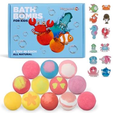Imagem de Playground Pop Conjunto de bombas de banho infantis com surpresa interna - pacote com 12 fragrâncias e brinquedos diferentes - bomba de banho relaxante para crianças com surpresa interna - presente de